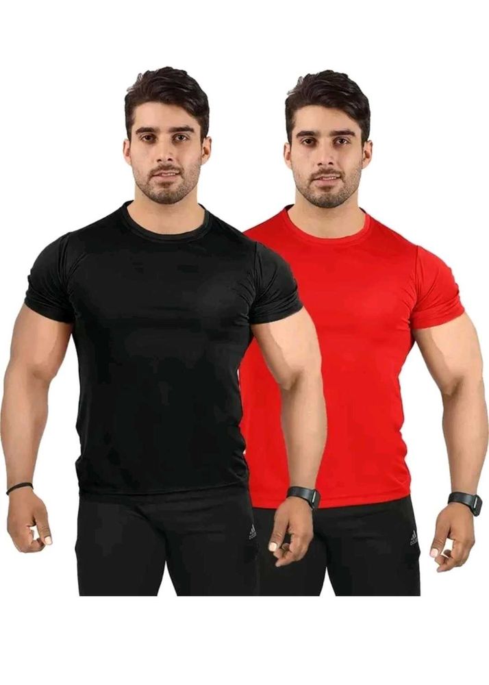 Men Solid Round Neck T shirt  Pack Of 2