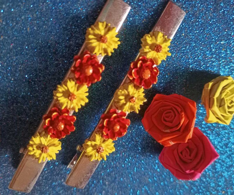 Floral Hair Clips - Set of 2