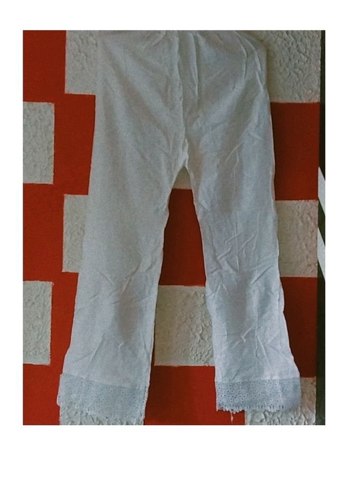 New White  Chickenkari Palazzo