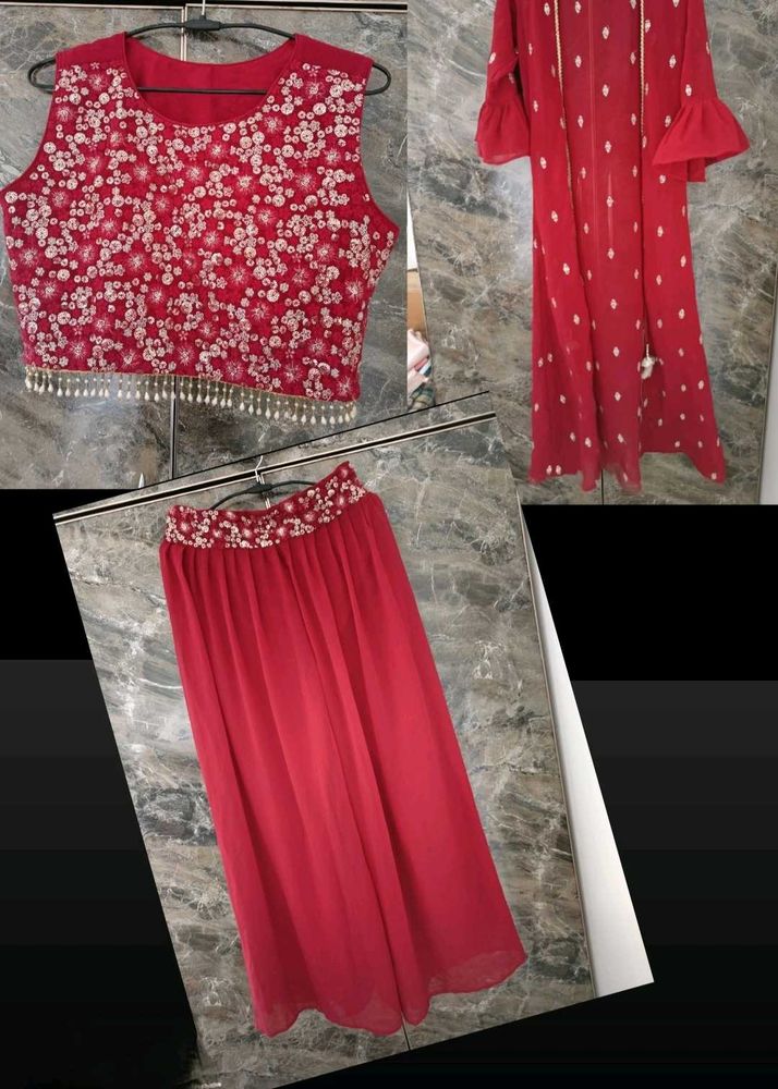Red Embroidered dress