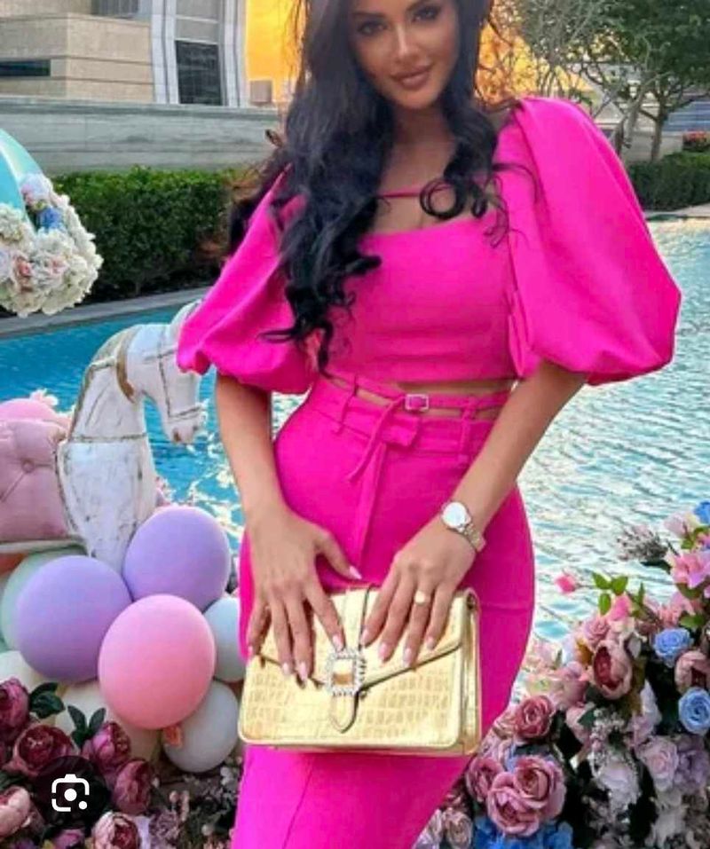 Pink Skirt top cord imported