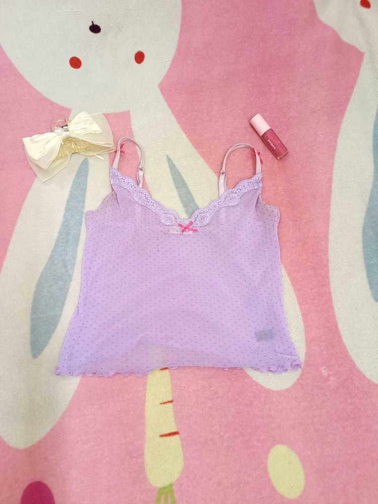 Cute Lavender Polka Dot Cami