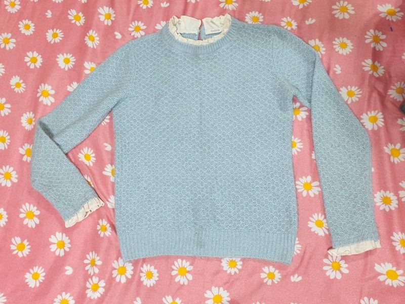 Cute Blue Knit Sweater