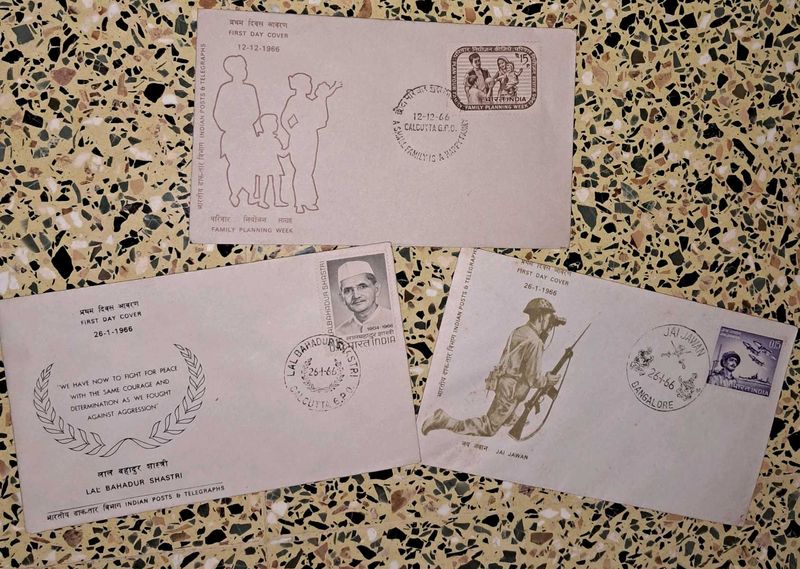 3 1960s Vintage Indian FirstDayCovers FDC  - SET1