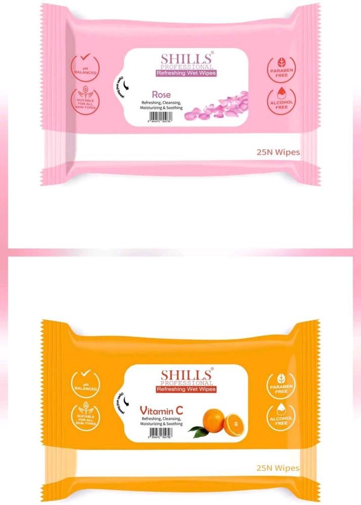 Shills Professional Wet Wipes Pack Of 2(50 Pieces)