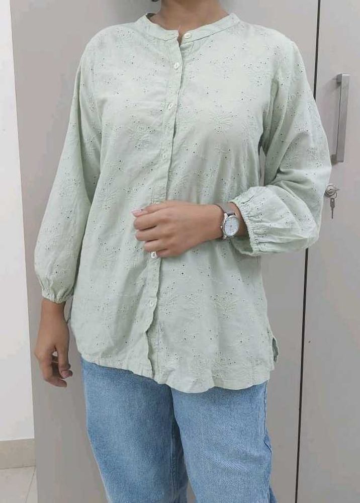 Mint Green Embroidered Top