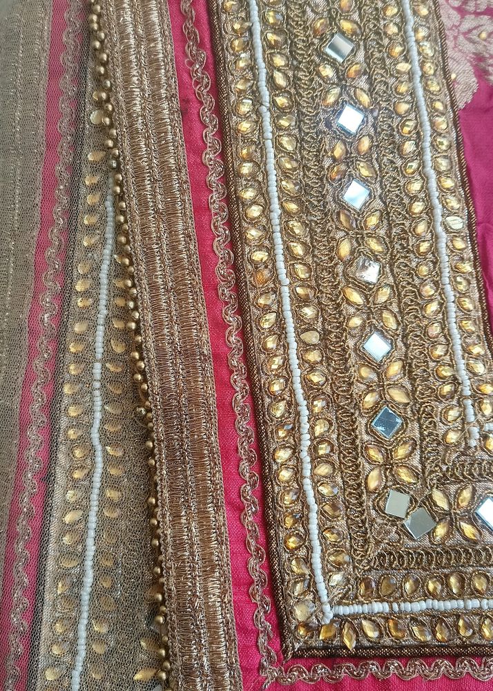 Mirror and Stone Work Saree