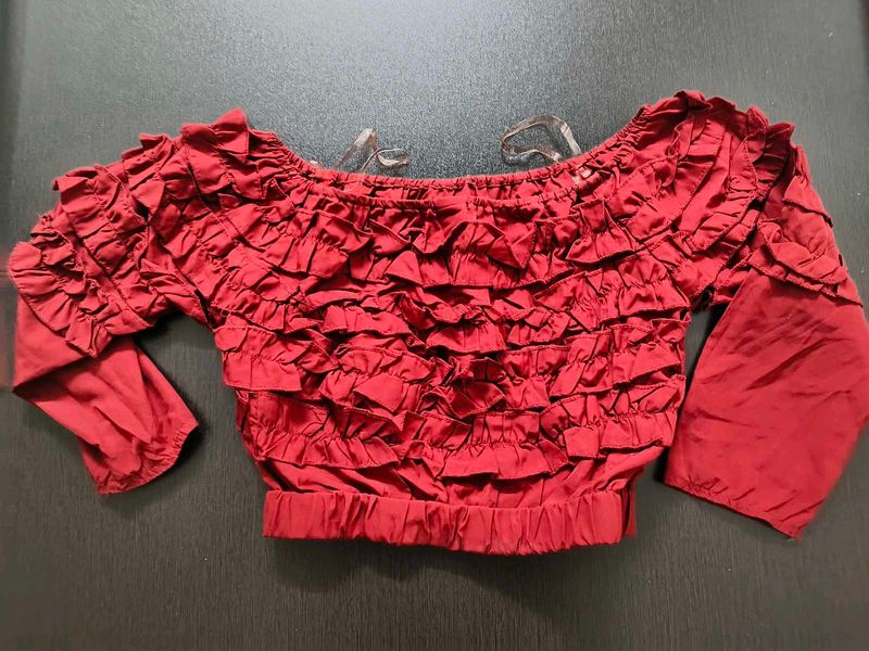 Ruffled Red Top