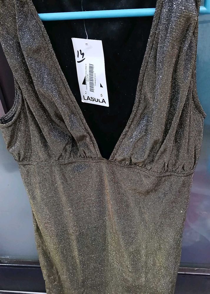 Sparkly Golden Party Dress L Size