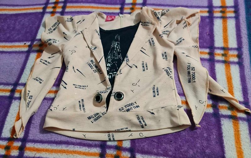 Stylish Girls' Jacket &amp; Top Set