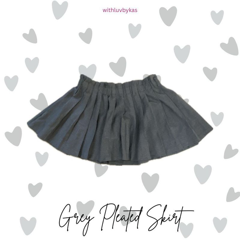 Grey Mini skirt Pleated