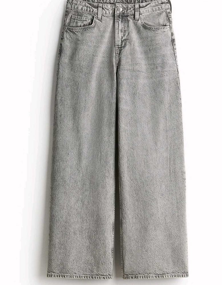 Grey Wide Leg Jeans