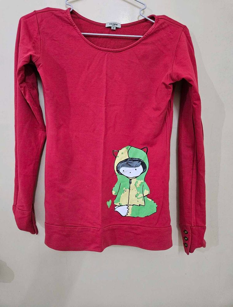 Red Full Sleeve Cute Top