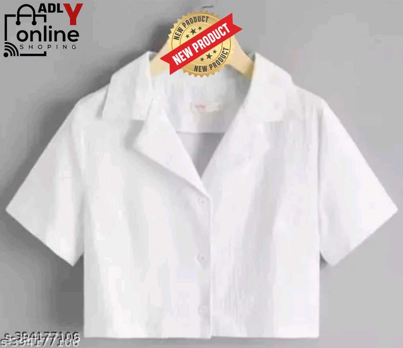 Cute White Crop Shirt