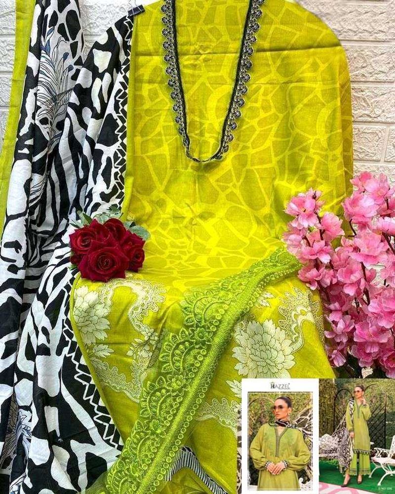 Chartreuse Printed Salwar Kameez