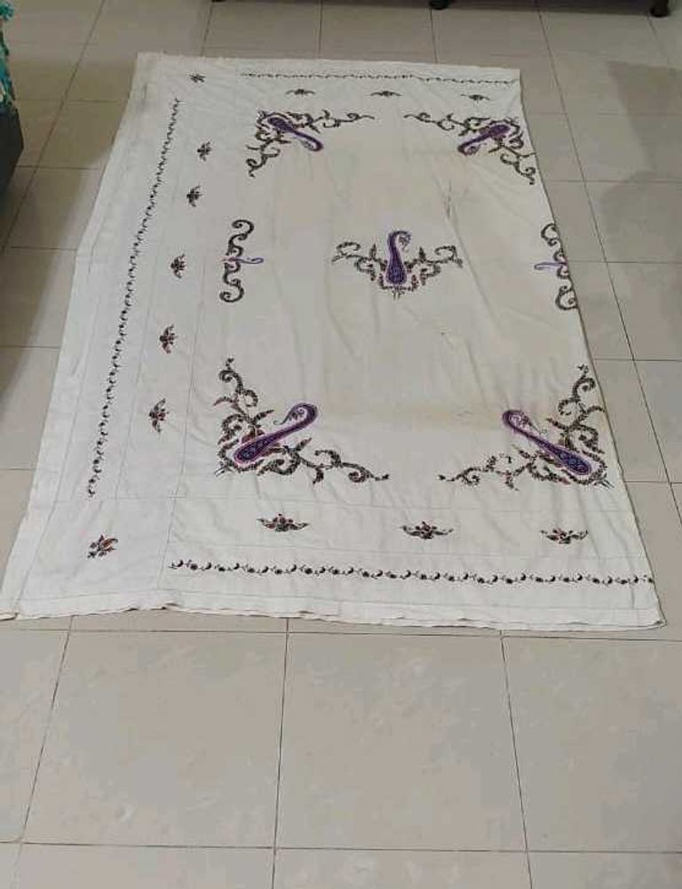 Used Embroidery Bedsheet Size - 105&#34; x 90&#34;