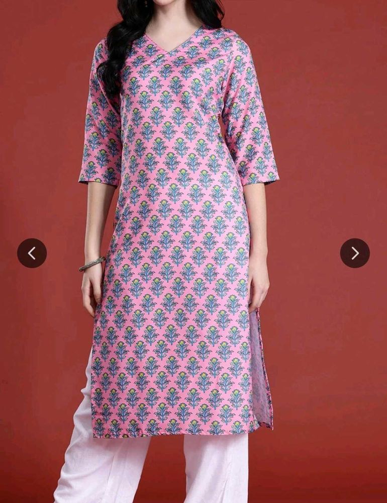Pink Floral Print Kurti