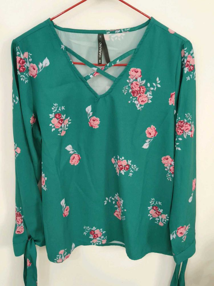 Floral Green Top