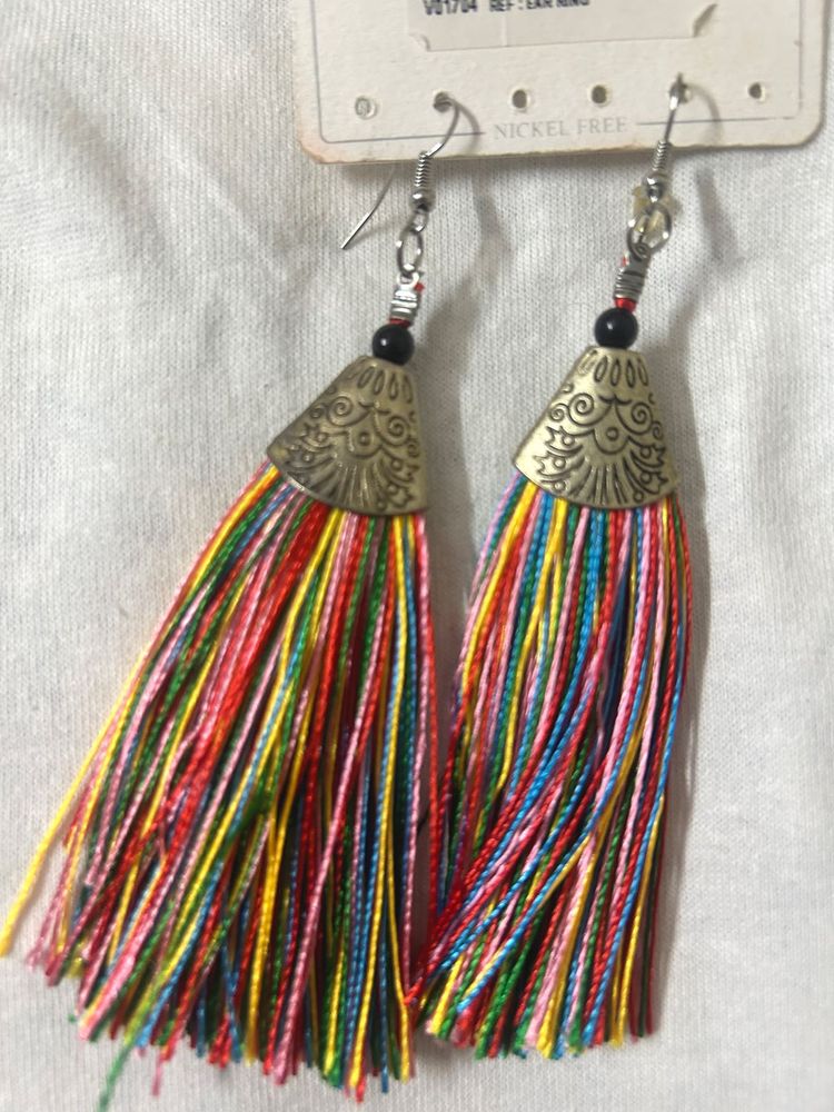 Multicoloured Tassel Earrings