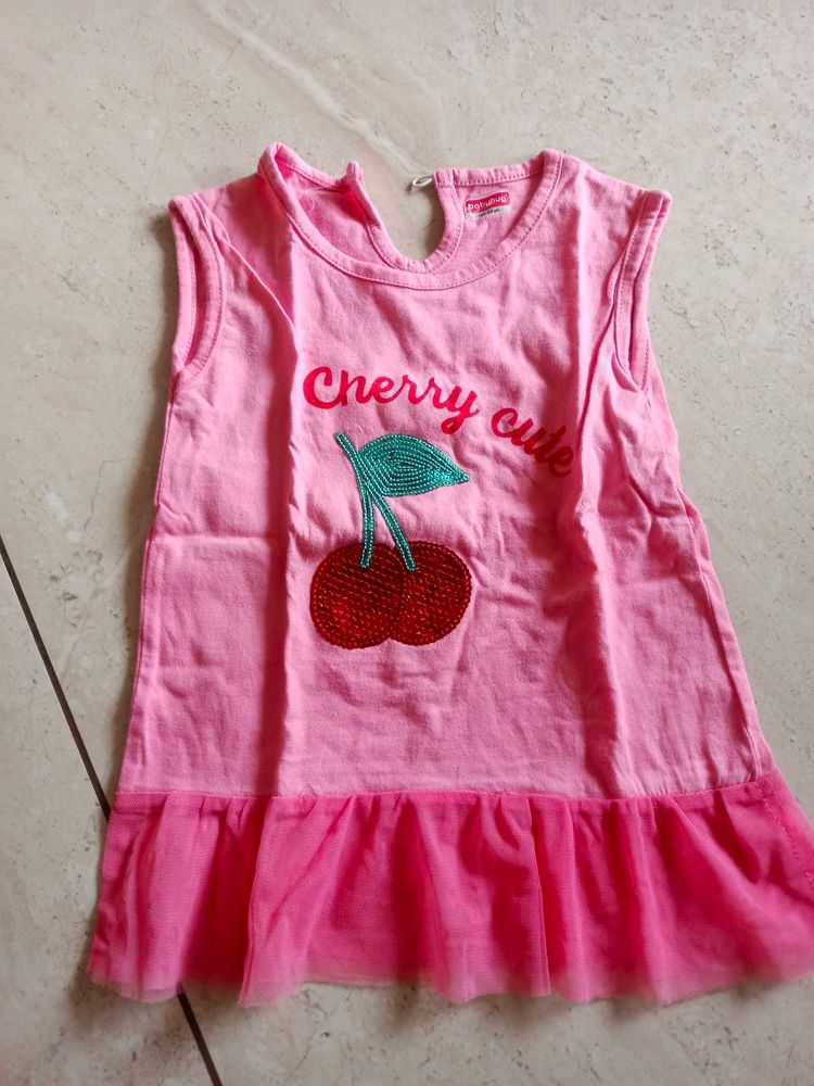 Cute Cherry Print Kids Top