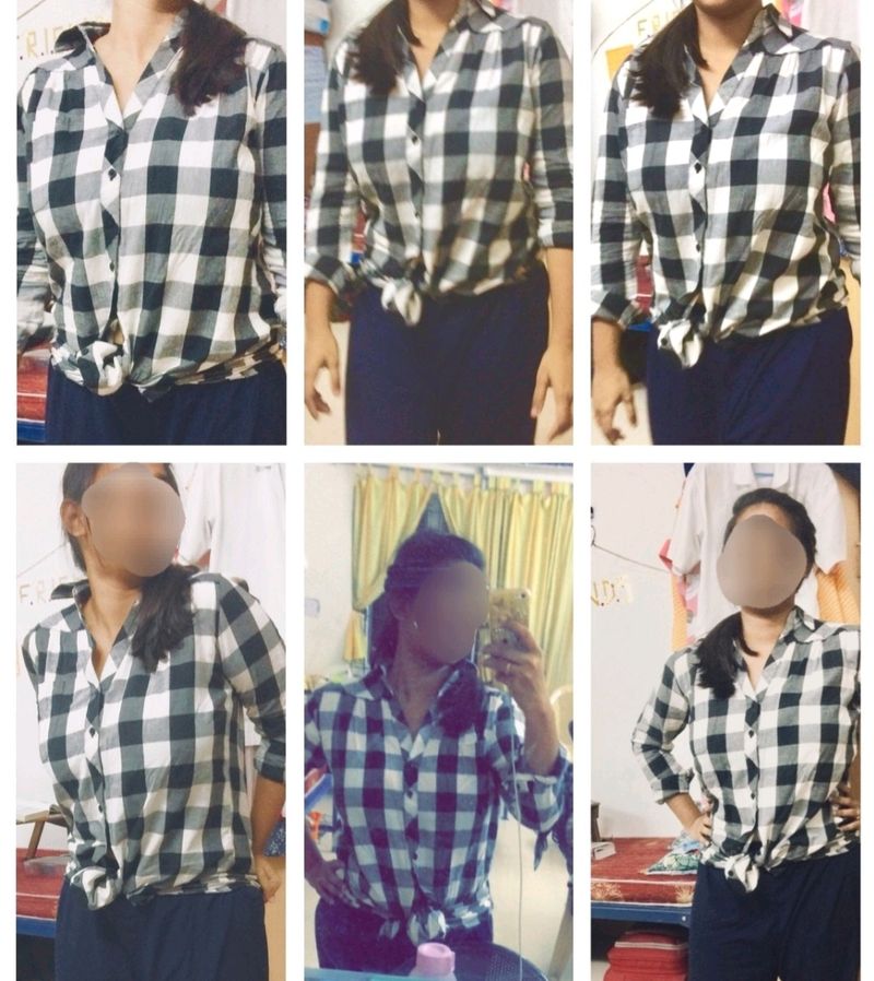 Black&amp;white Checked Shirt (XXL size)