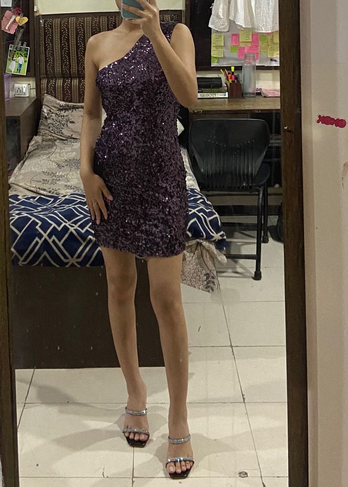 One Shoulder Sequin Dress