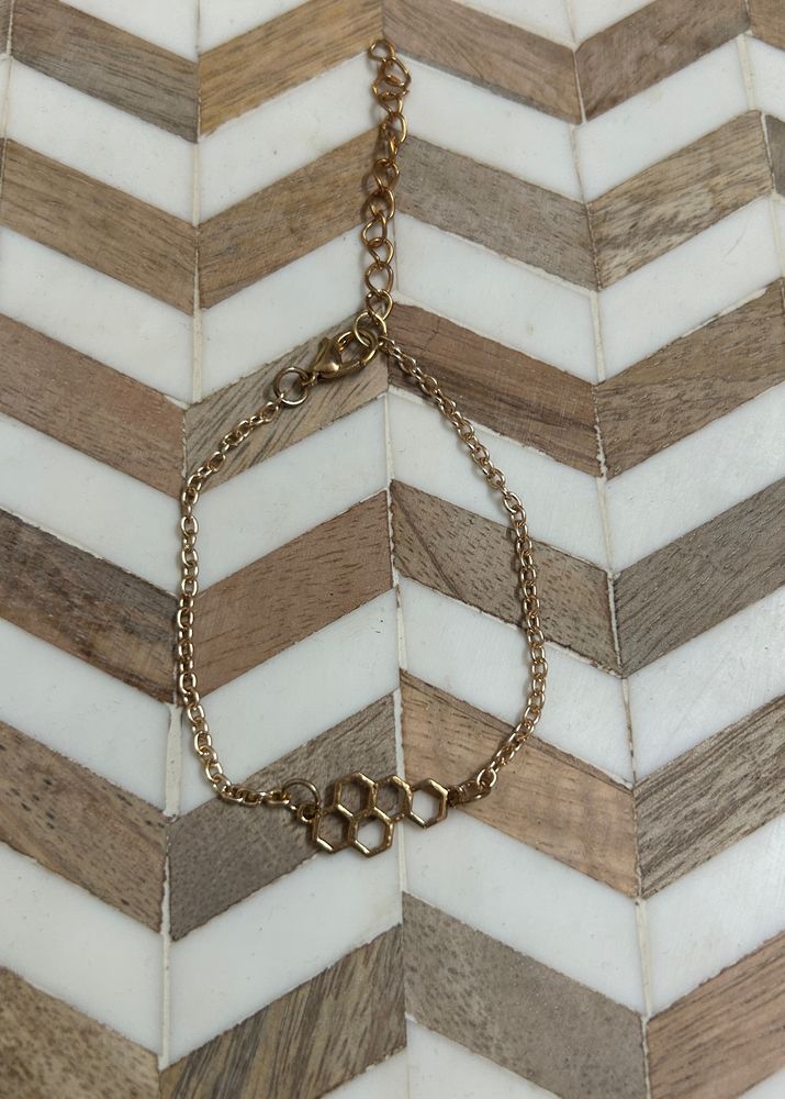 Gold Honeycomb Bracelet (Brand New- Unused)