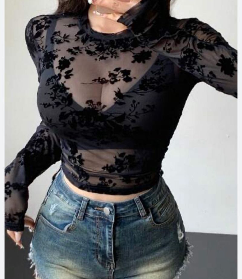 Floral Mesh Top