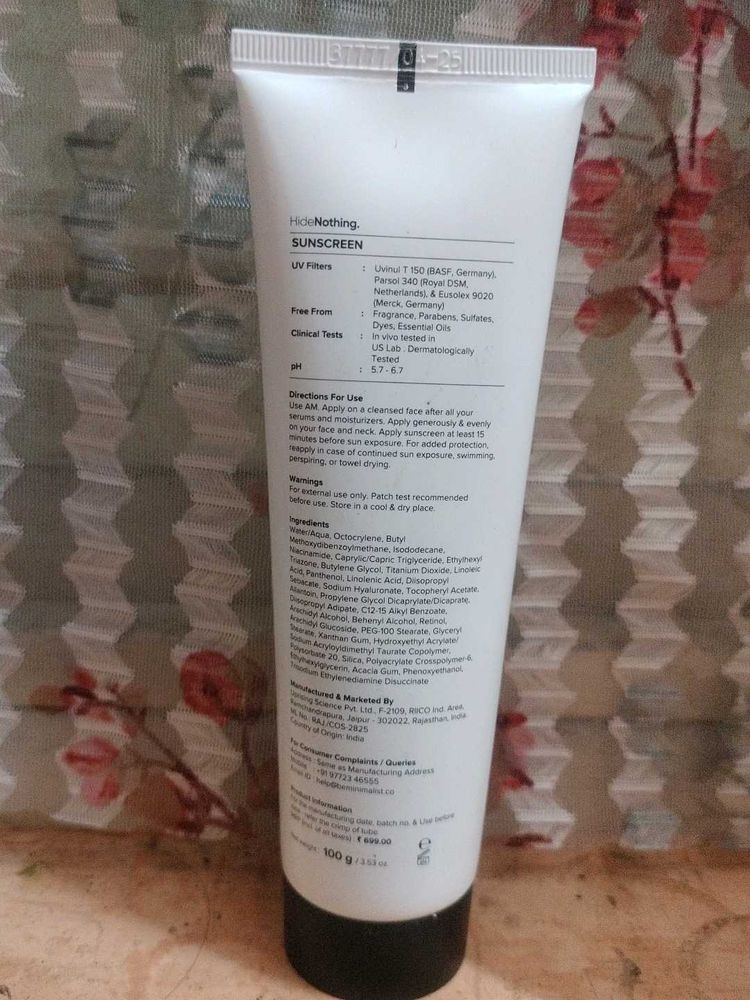 Minimalist Sunscreen