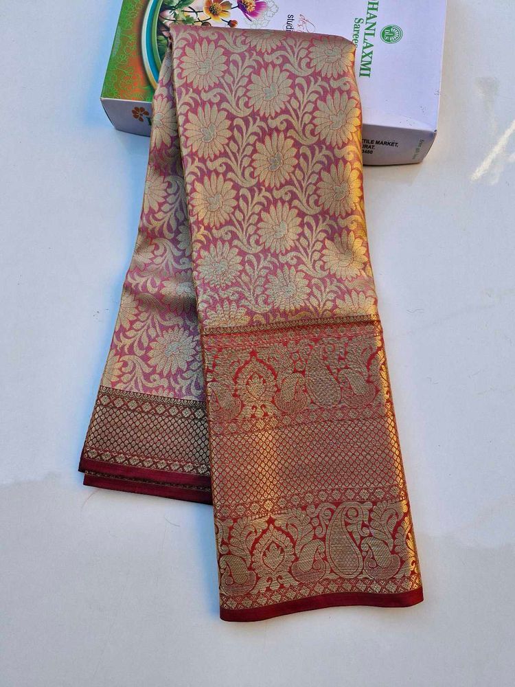 Horizon  Red Woven Royal Kanjivaram Silk Saree