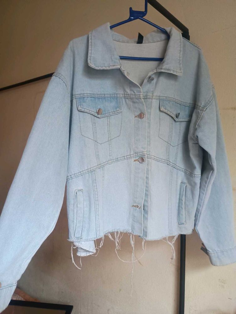 distressed denim jacket