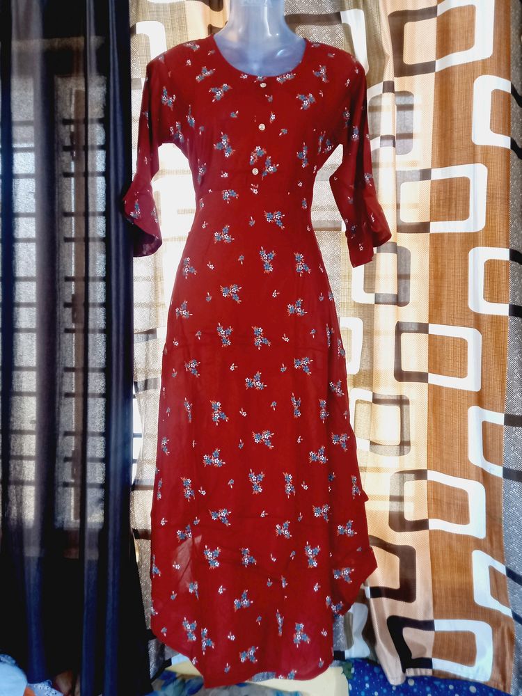 New Kurti Maroon Color Xl Size Pack Of 1