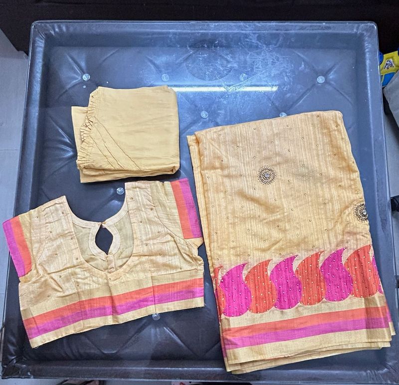 Saree, Blouse And Petticoat