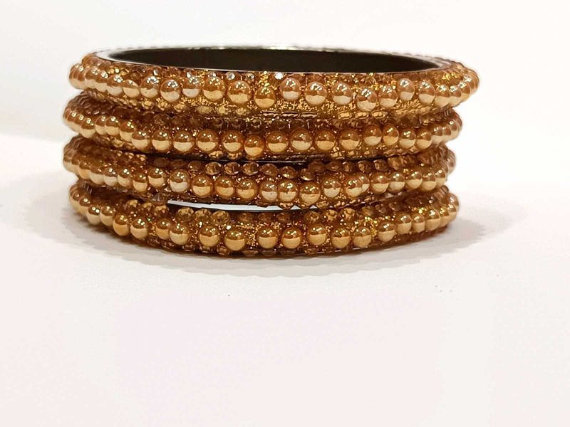 Golden Beaded Bangle Set