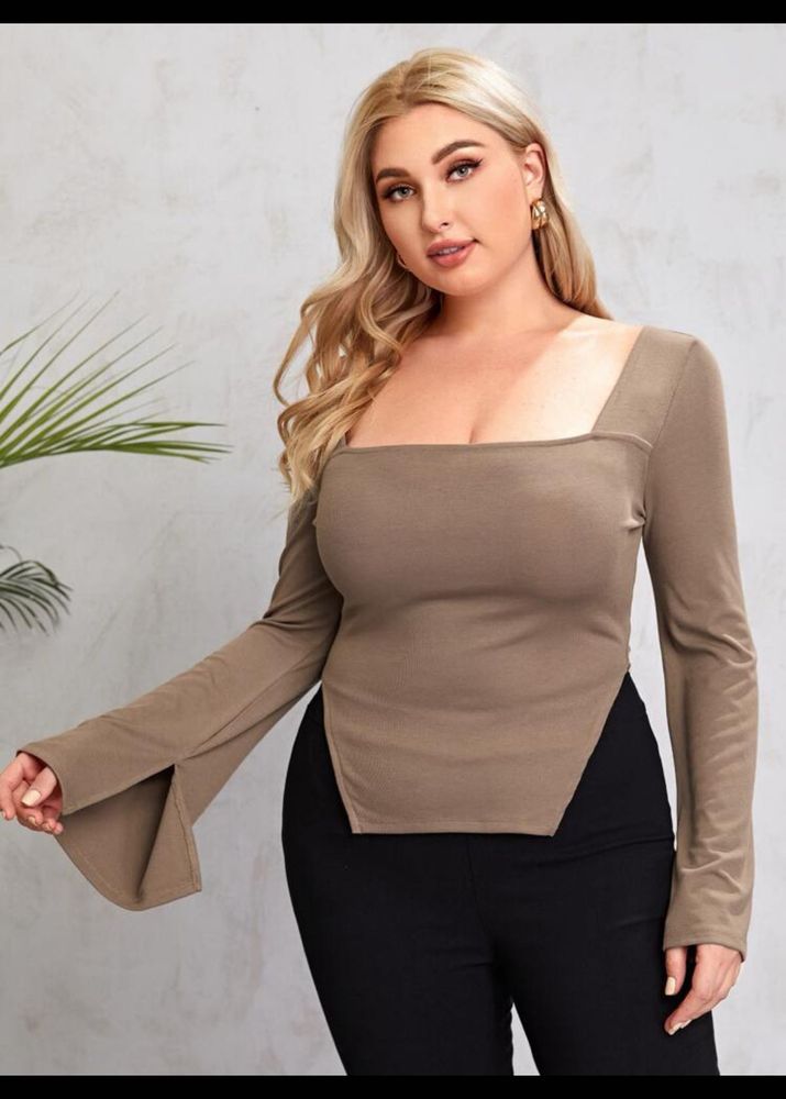 TAN BROWN Shein top