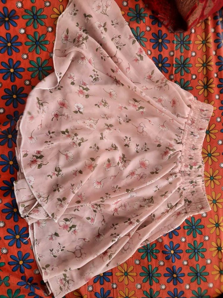 Floral Pink Mini Skirt With Freebie!