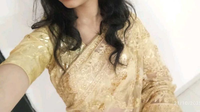 Elegant Gold Saree