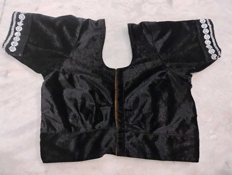 Black Colour Velvet Blouse