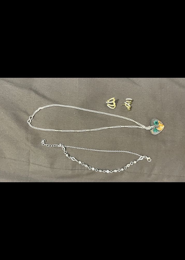 Heart Pendent With Earring &amp; Bracelet