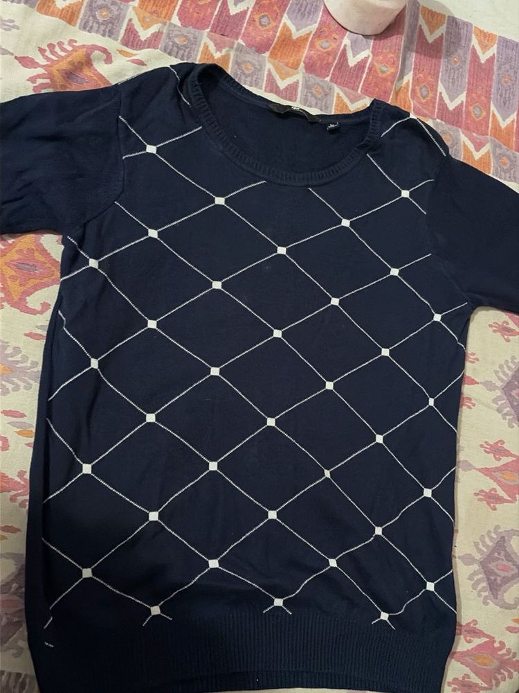 Navy Patterned Sweater