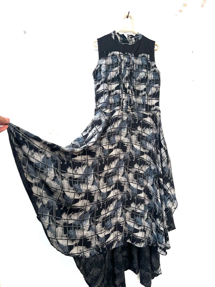 Abstract Print Sleeveless Dress