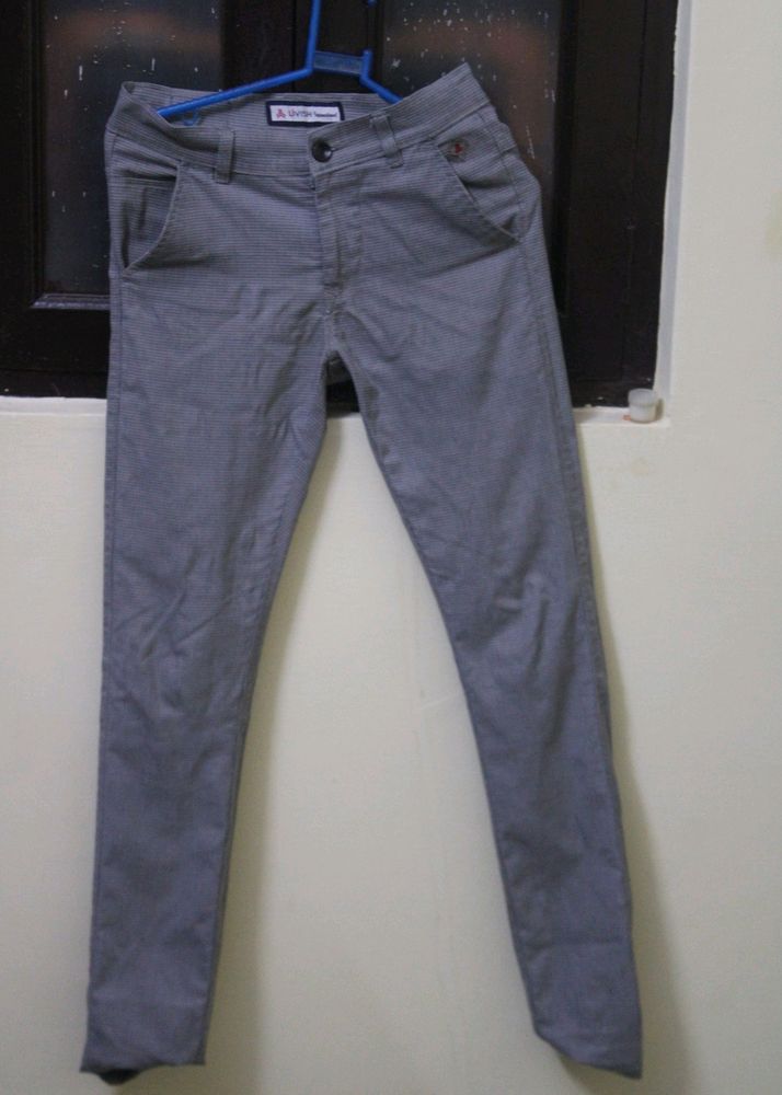 Oppenheimer Grey CHECK PRINTED Jeans