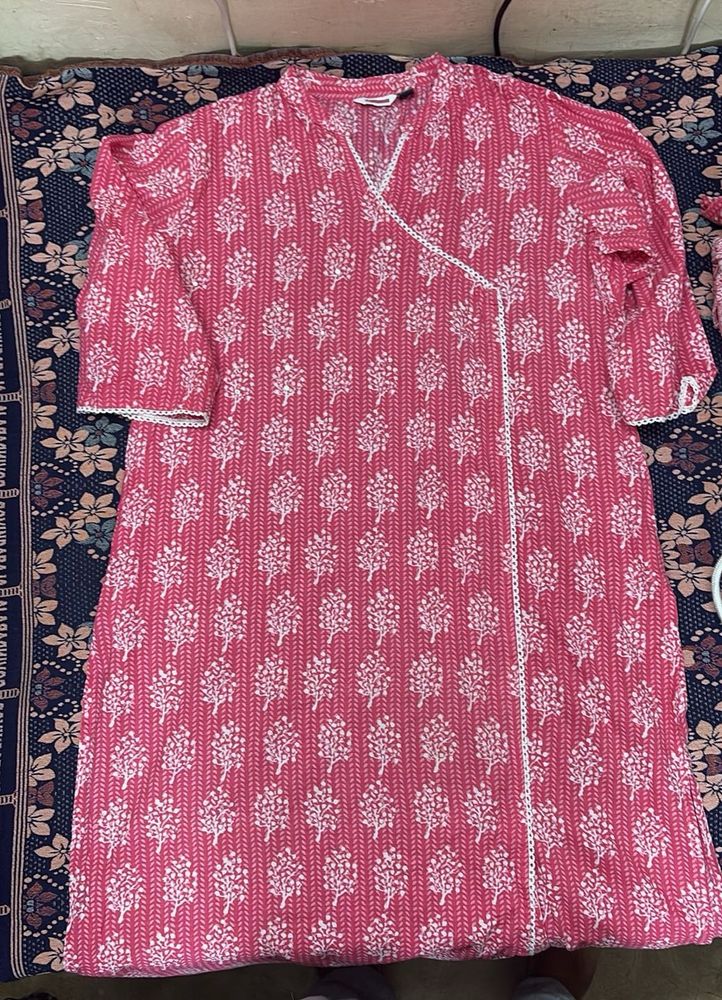 Pink Printed Kurta