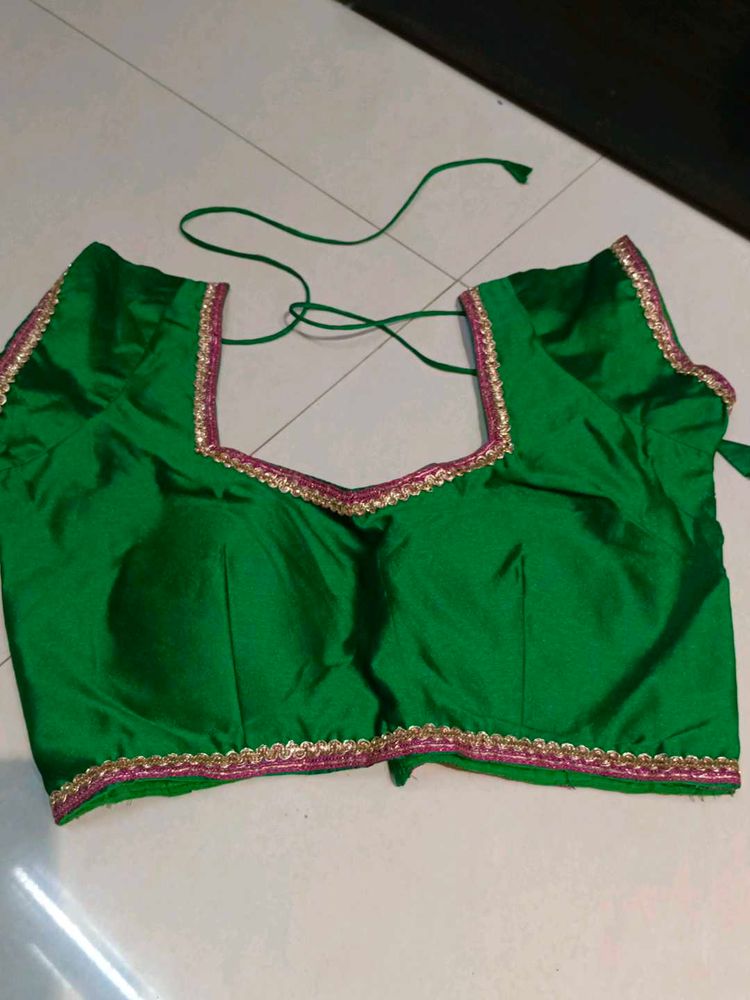 Green Readymade Saree Blouse