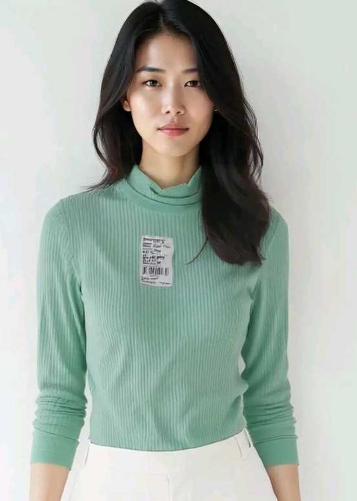 Mint Green Turtleneck Top