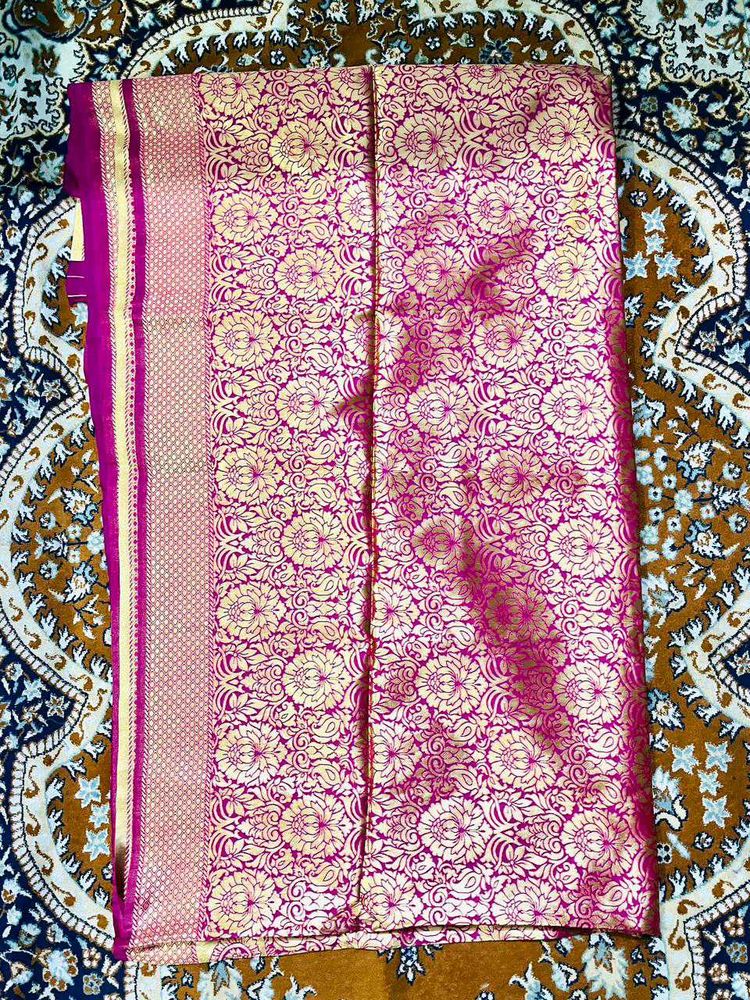 Elegant Pink Floral Saree