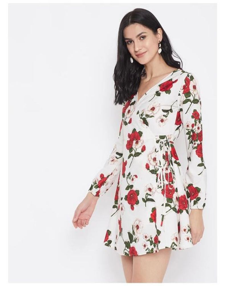 Floral Print Wrap Dress