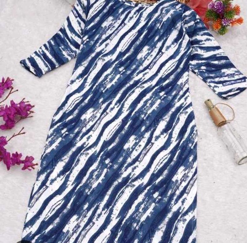 Blue &amp; White Patterned Dress