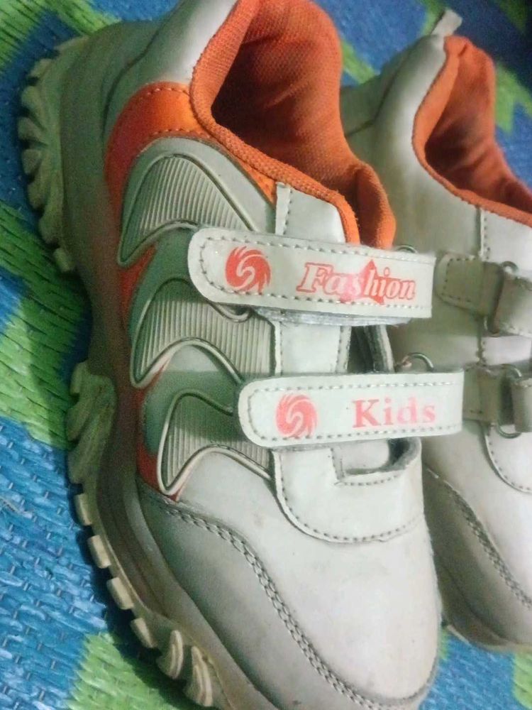 Kids White Fashion Sneakers