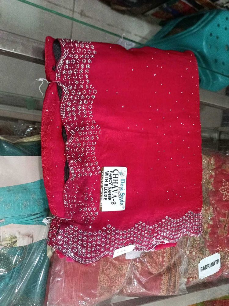 Elegant Red Saree?